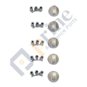 Universal Oven Cooktop Silver Knobs (5 Pack) Genuine